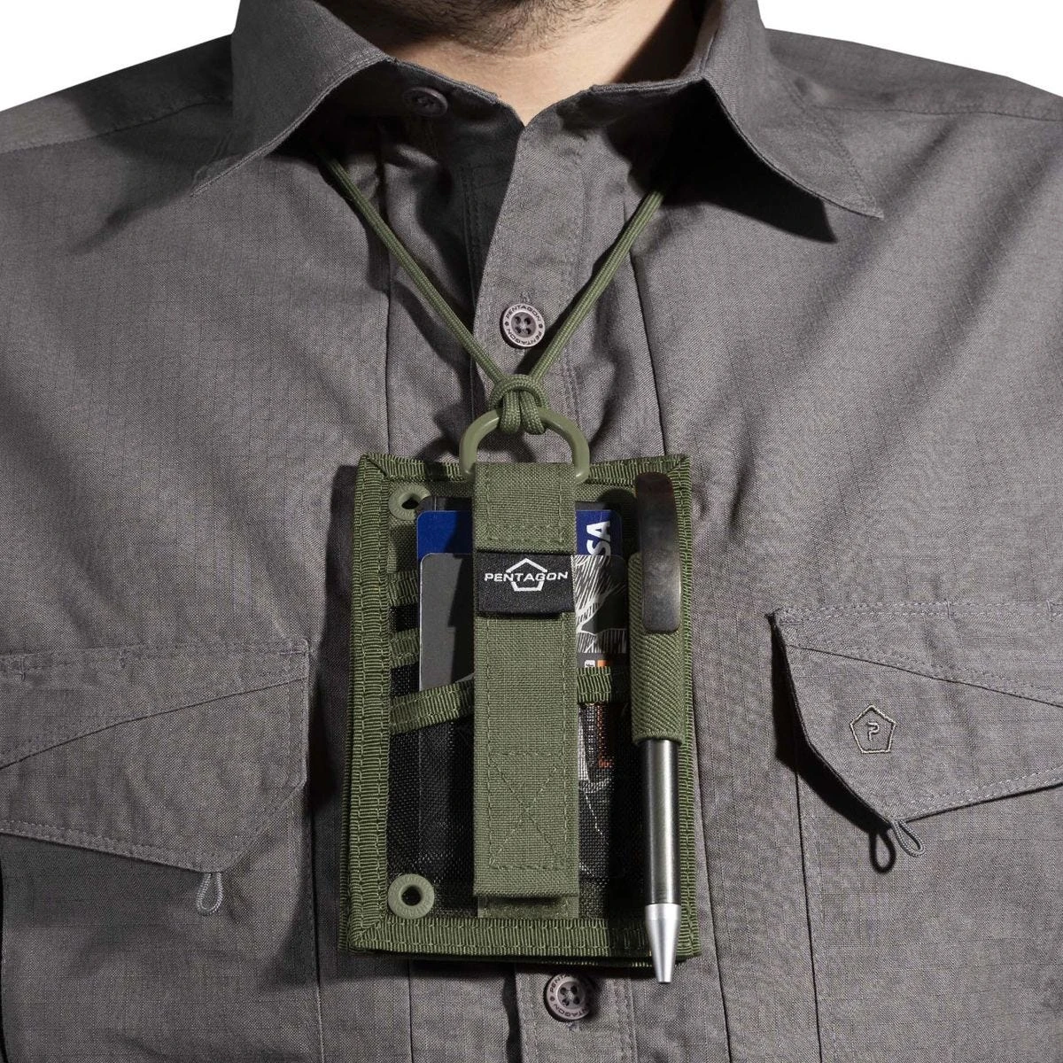 Pentagon ID Card Holder Olive 4 Pentagon ID Card Holder Olive - Image 4